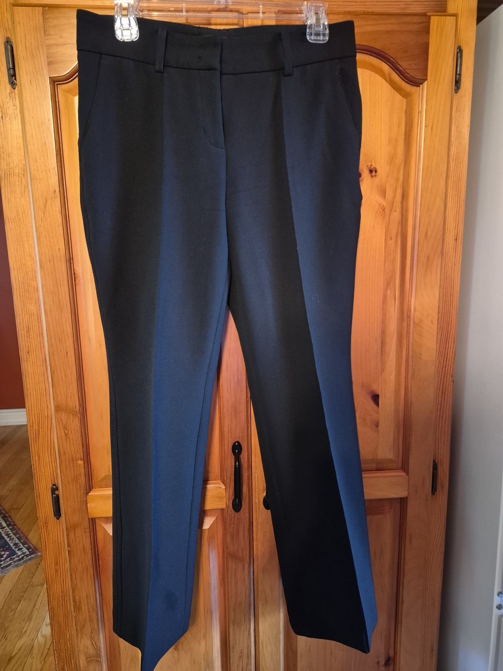Cambio Black Straight Leg Tailored Career Trousers Dress Pant 31 Inch Waist